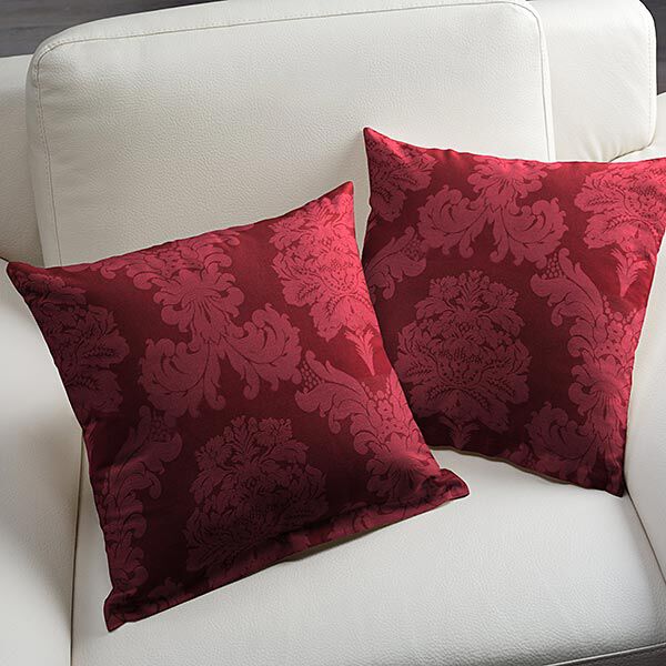 Dekostoff Jacquard Damasco 280 cm – karminrot | Reststück 140cm
