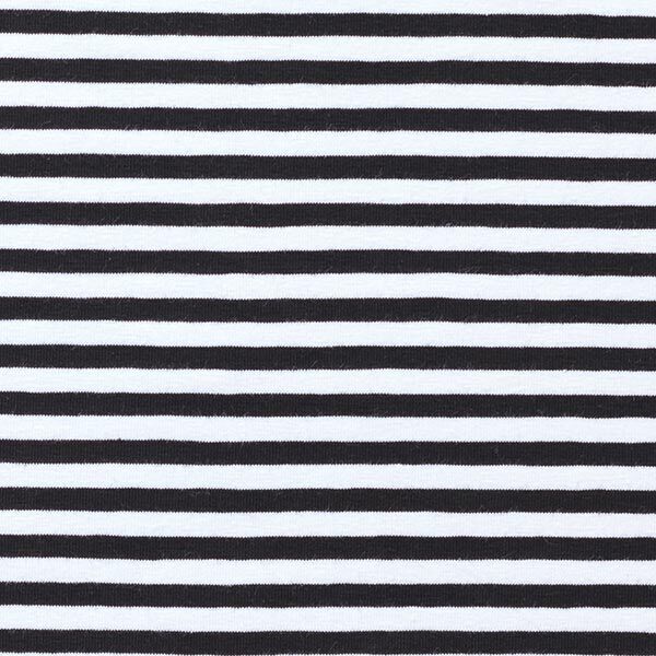 Baumwolljersey schmale Streifen – schwarz/weiss, image number 1