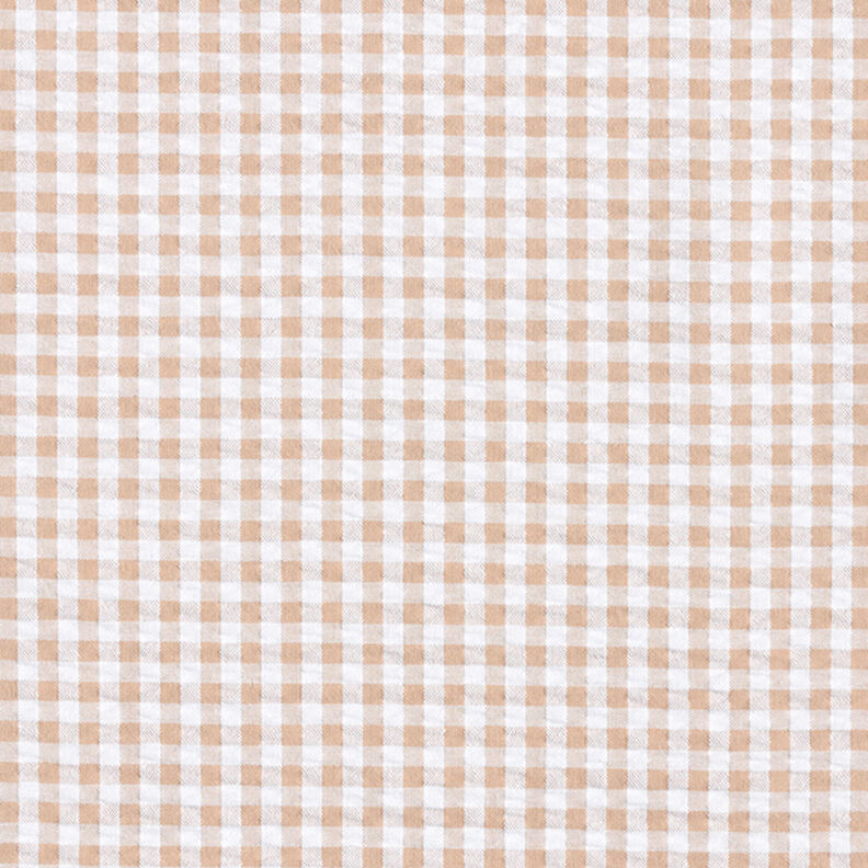 Seersucker Baumwollmix Vichy-Karos – beige,  image number 1