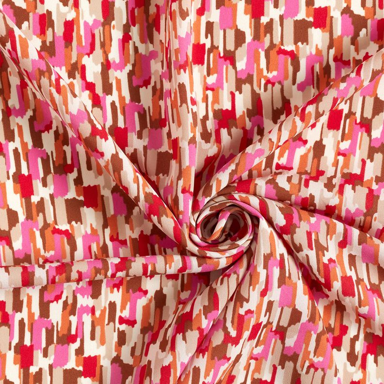 Crêpe Gewebe Pinselstriche – pink/dunkelbeige,  image number 3