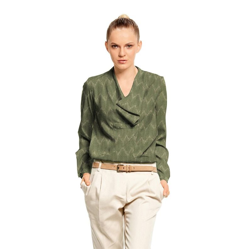 Feinstrick Gold Zick-Zack – khaki/gold metallic,  image number 5