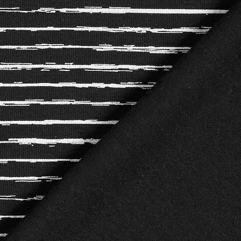 Baumwolljersey Skribbel-Streifen – schwarz,  image number 4