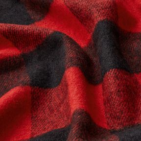 Mantelstoff Schottenkaro – rot/schwarz, 