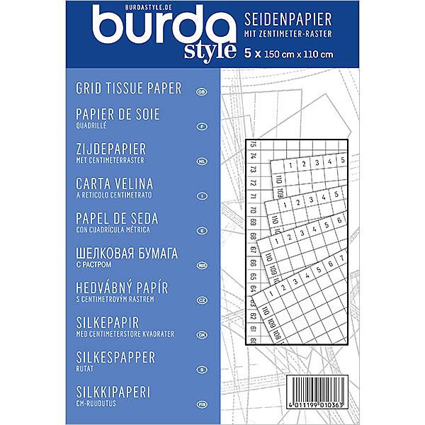 Burda Seidenpapier, Zentimeterraster - weiss,  image number 1