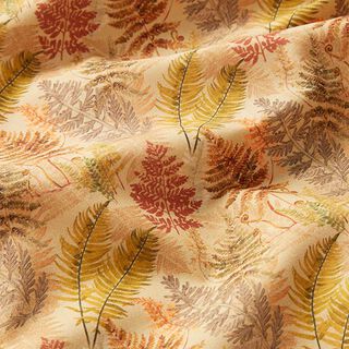 Baumwollstoff Cretonne Blätterstempel – sand, 