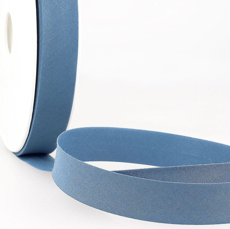 Schrägband Polycotton [20 mm] – blaugrau,  image number 1