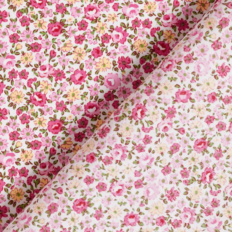 Baumwollpopeline Millefleurs – weiss/rosa, image number 4