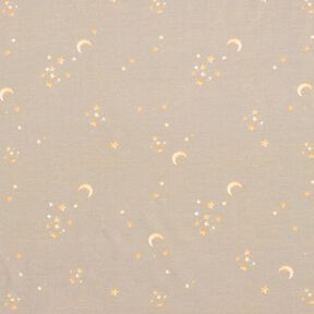 Baumwolljersey Sternenhimmel Digitaldruck – helltaupe, 