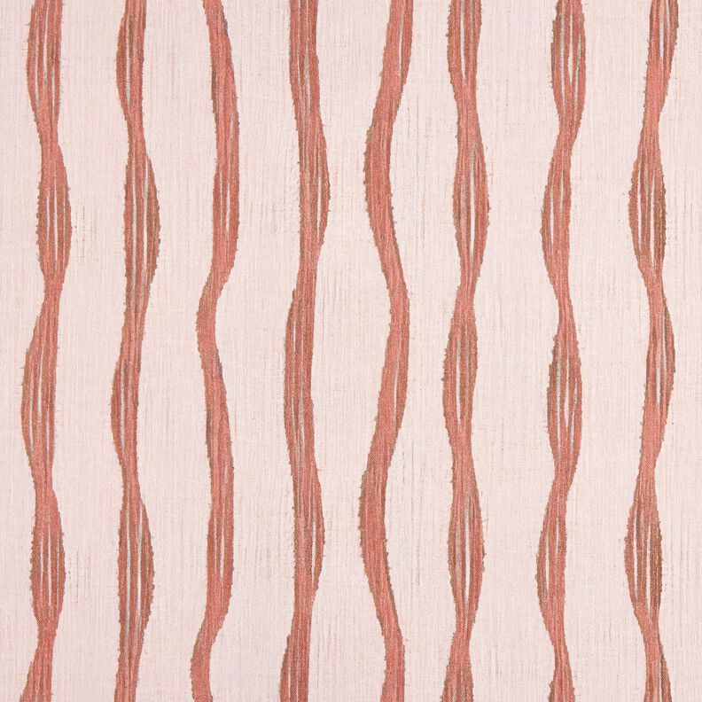Dekostoff Halbpanama Wellenstreifen – rot/rosé, image number 1