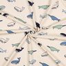 Baumwolljersey süße Wale | Poppy Fabrics – cashew/marineblau,  thumbnail number 3
