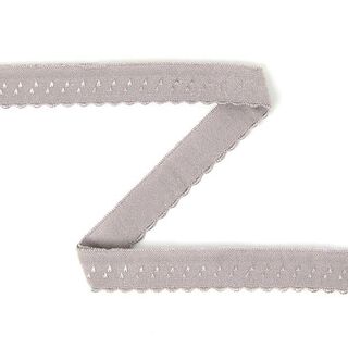 Elastisches Spitzen-Einfassband (Falzgummi) [12 mm] - hellgrau, 