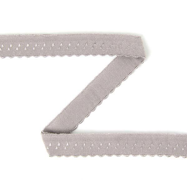 Elastisches Spitzen-Einfassband (Falzgummi) [12 mm] - hellgrau,  image number 1