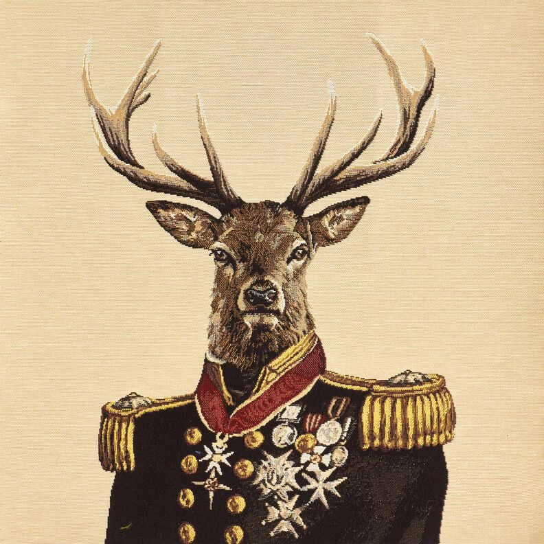 Dekopanel Gobelin Admiral Hirsch &ndash; hellbeige/schwarz,  image number 1