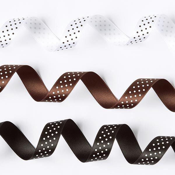 Satinband Tupfen - schwarz/weiss, image number 3