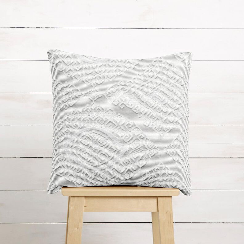 Dekostoff Jacquard dekorative Rauten 275 cm – weiss, image number 7