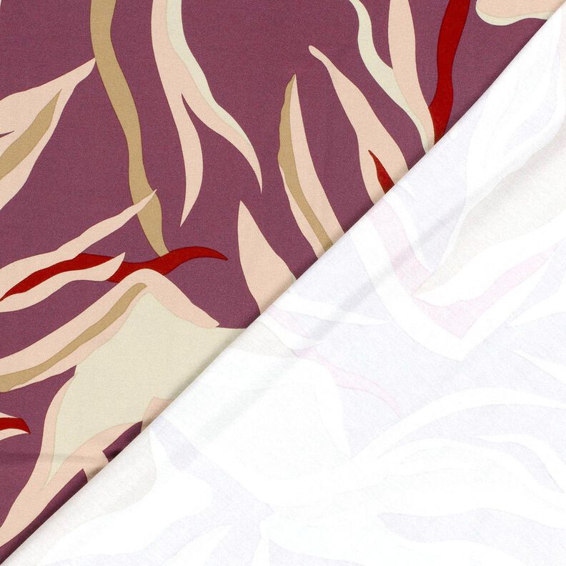Viskosejersey abstrakte Wellen – aubergine/hellaltrosa, image number 4