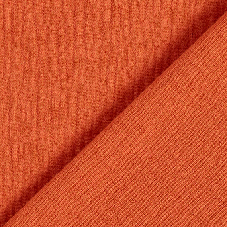 Musselin/ Doppel-Krinkel Gewebe – terracotta,  image number 4