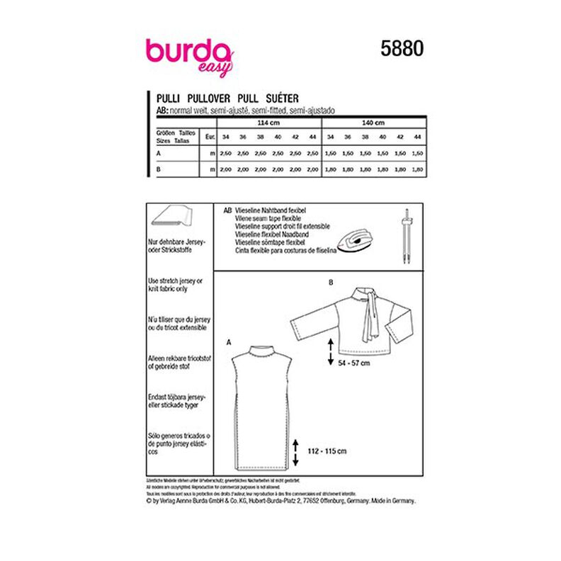 Pullover | Burda 5880 | 34-44, image number 9