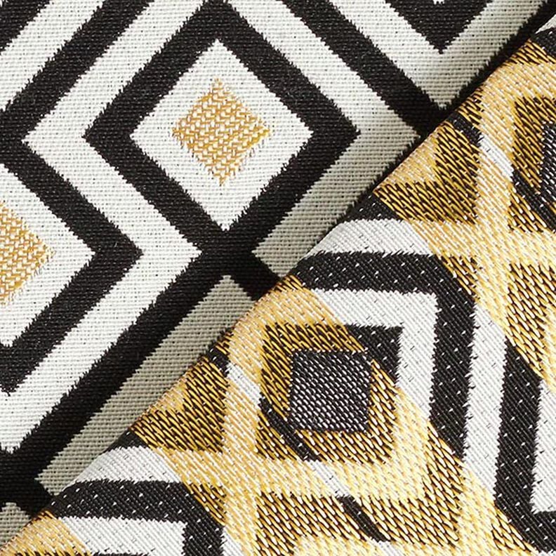 Dekostoff Jacquard Artdecorauten – wollweiss/gold, image number 4