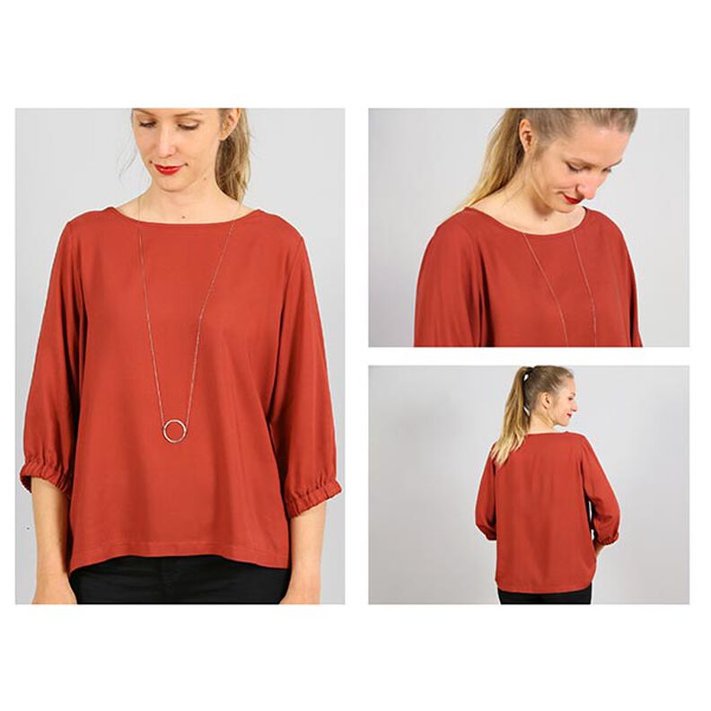 FRAU HOLLY weite Bluse mit gerafftem Ärmelsaum | Studio Schnittreif | XS-XXL,  image number 2