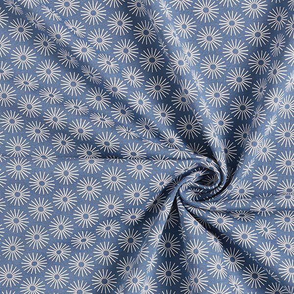 Baumwolljersey Strahlen-Blume – jeansblau, image number 3
