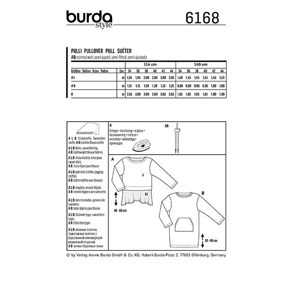 Pullover | Burda 6168 | 34-44,  image number 9