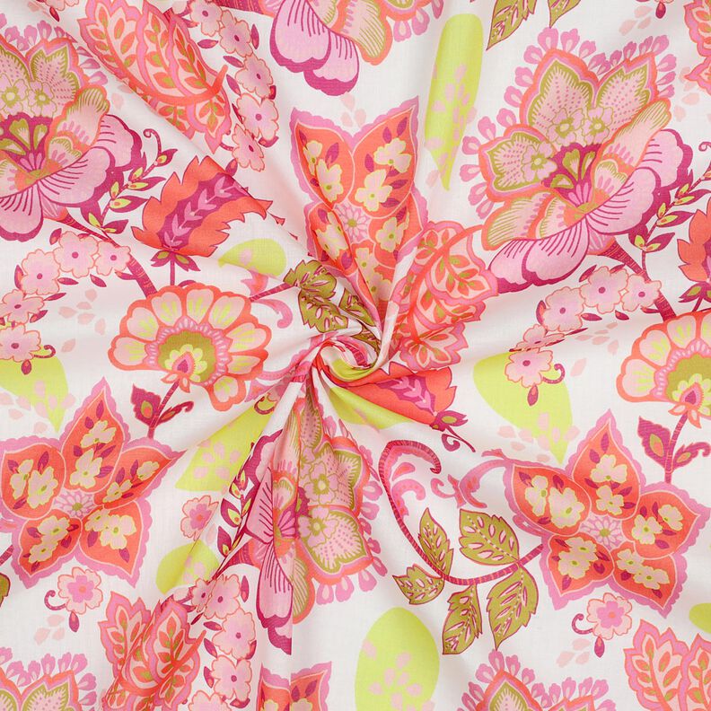 Baumwoll-Voile Stella | Nerida Hansen – weiss/koralle,  image number 3