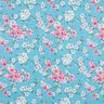 Beschichtete Baumwolle Kirschblüten – aquablau,  thumbnail number 1
