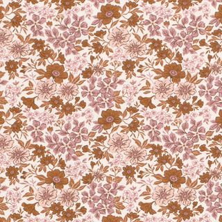 Baumwolljersey Blumen – wollweiss, 