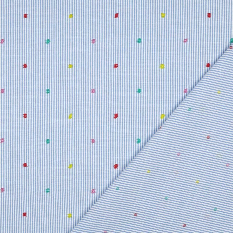 Feiner Baumwollbatist Dobby und Streifen | Poppy Fabrics – hellblau/weiss,  image number 4
