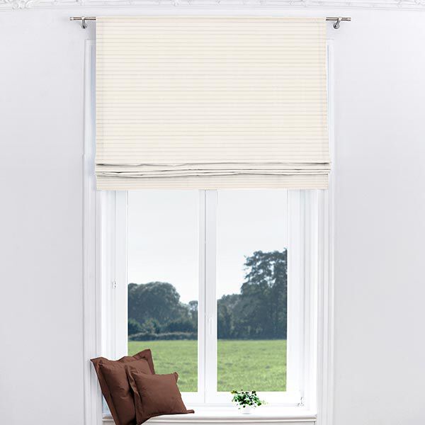Dekostoff Canvas drei Streifen recycelt – anemone | Reststück 50cm