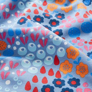 Baumwolljersey Blumenwiese – hellblau, 