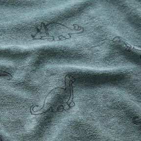 Frotteejersey Dinos – taubenblau, 