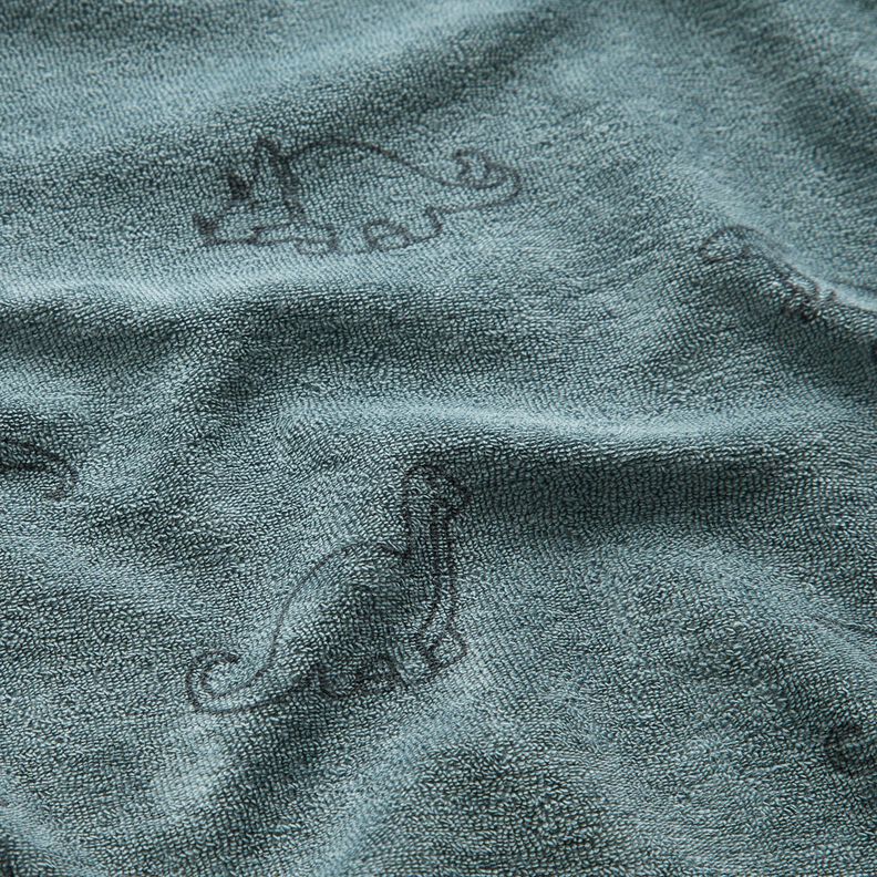 Frotteejersey Dinos – taubenblau,  image number 2