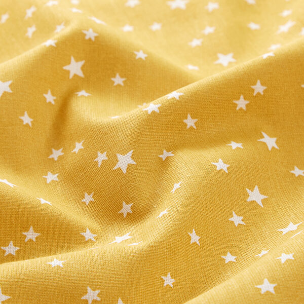 Baumwollpopeline unregelmäßige Sterne – senf,  image number 2