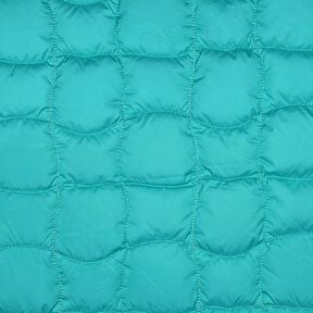 Steppstoff wellige Quadrate – aquablau/purpur, 