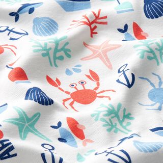 GOTS Rippenjersey SEA SIDE Beachcombers  | Hamburger Liebe | albstoffe – wollweiss, 