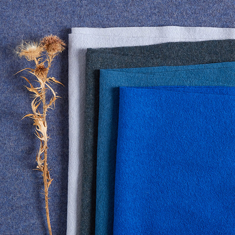 Woll-Walkloden Melange – jeansblau,  image number 6