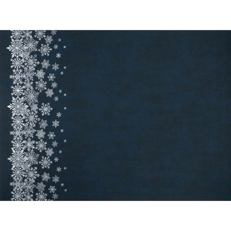 French Terry Sommersweat Eisblumen Bordürenstoff | Glitzerpüppi – nachtblau/weiss, image number 1