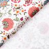 Baumwollstoff Popeline elegante Blumenranken – weiss/beere,  thumbnail number 4