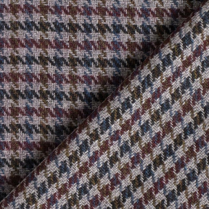Mantelstoff Woll-Mix kleiner Hahnentritt – merlot/silber,  image number 4