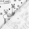 Baumwollpopeline Ausmalstoff Weihnachten – weiss/schwarz,  thumbnail number 5