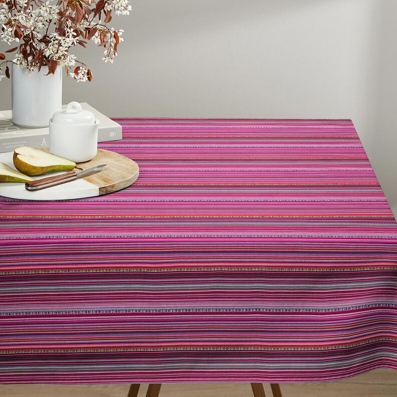 Dekostoff Jacquard feine Streifen – purpur/beere, image number 5