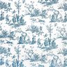 Dekostoff Halbpanama fröhliche Tänzer 280 cm – ozeanblau/weiss,  thumbnail number 1