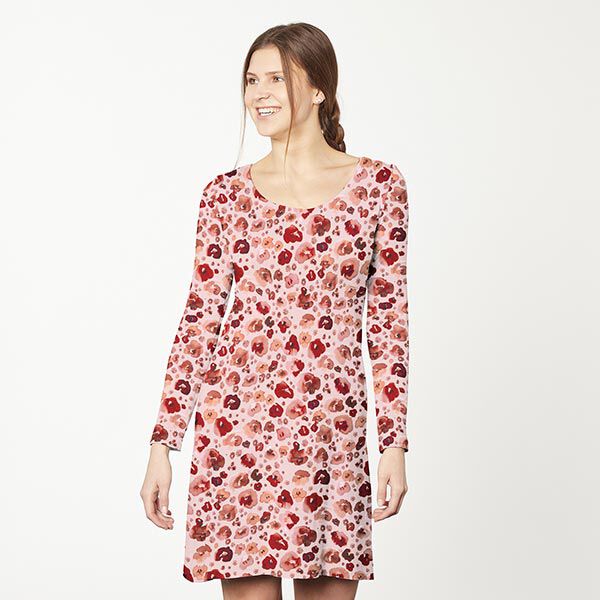 GOTS Baumwolljersey Aquarell Mohnblumen & Margeriten – altrosa, image number 6