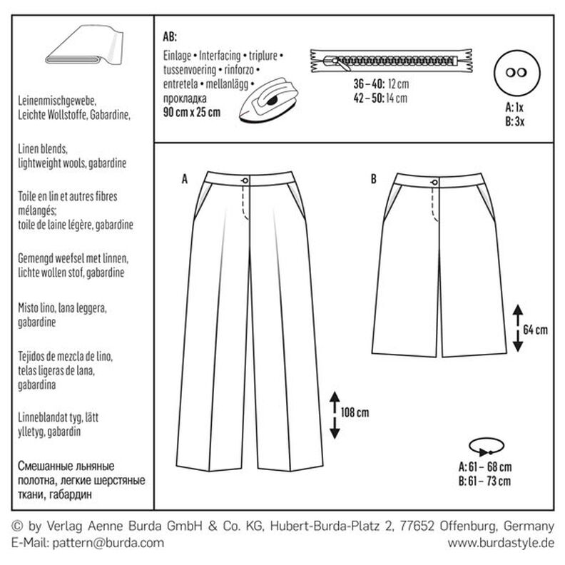 Hose | Burda 6613 | 36-50,  image number 7