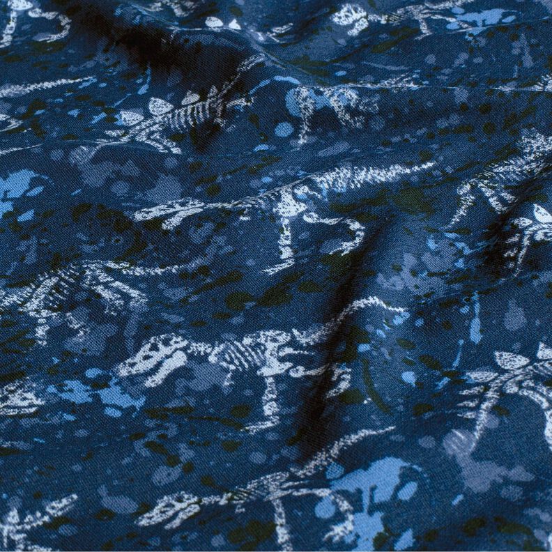 French Terry Sommersweat Dino Skelett – marineblau,  image number 2