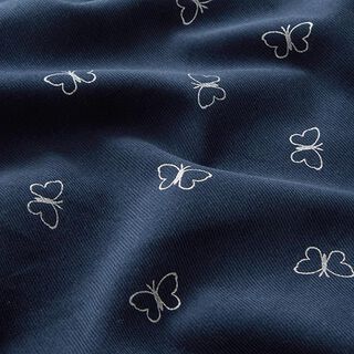 Babycord Glitzer-Schmetterlinge – marineblau, 