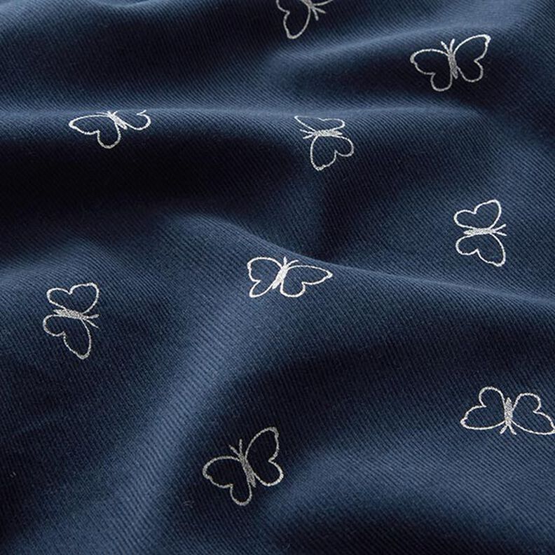 Babycord Glitzer-Schmetterlinge – marineblau,  image number 2