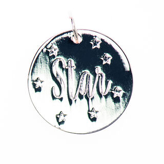 Anhänger Star [16 mm x 17 mm] | Rico Design – silber metallic, 